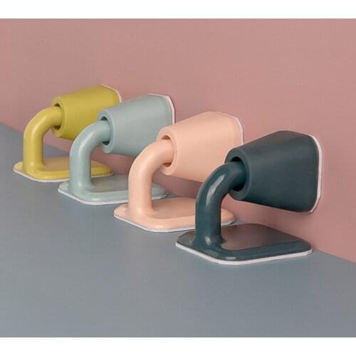 Square Hole Silicone Door Stopper Sucker Door Rear Anti-collision Suction Cup Mat Door Handle Anti-collision Protective Pad