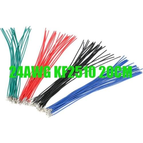 Free shipping 100pc KF2510 Line Single head spring Electronic wire Connecting line 20CM 24AWG KF2510 terminal cable