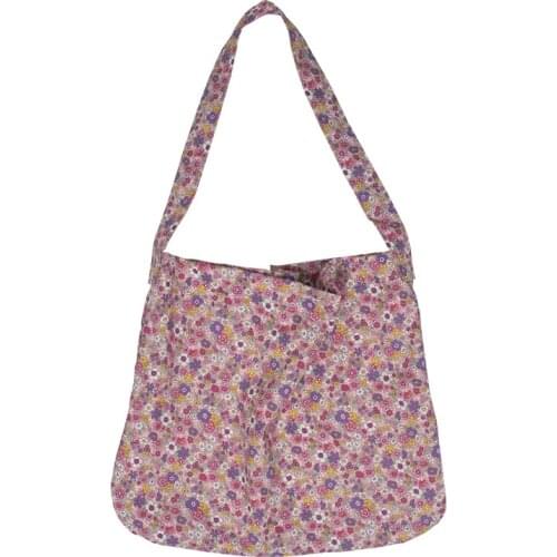 Retro Literary Flower Print Shoulder Bag Large-capacity Shopping Bag Reusable New Design Luxury Handbag