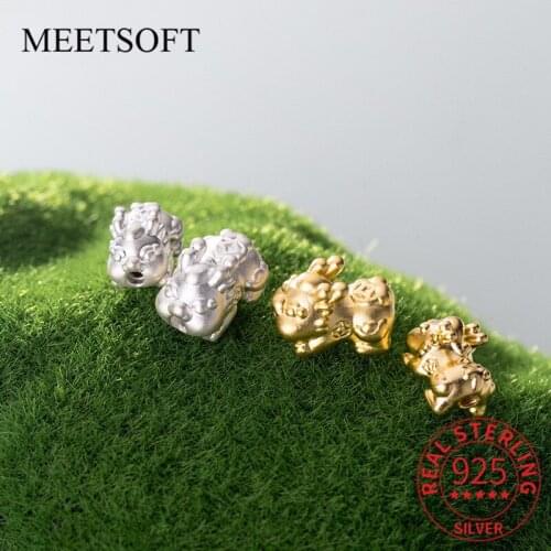 MEETSOFT Romantic S999 Sterling Silver 12-18mm Paixiu baby Beads of DIY handmade Making Fine Jewelry components Accessory