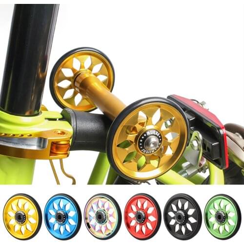 MUQZI 1 pair Bicycle Easywheel For Brompton Folding Bike Aluminum Alloy Super Lightweight with Bolts Easy Wheels