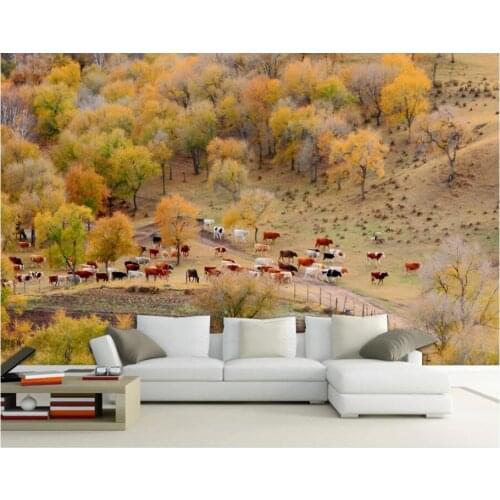 3d photo wallpaper custom mural Modern Pasture Landscape Oil Painting home decor living room wallpaper for walls 3 d in rolls