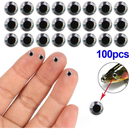 New Hot 100pcs 6mm 3D Holographic Fishing Lure Fish Eyes Fly Tying Jigs Crafts SMR88