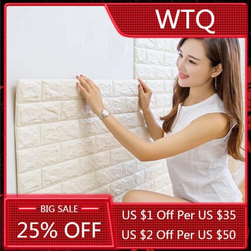 Wallpaper 3D Wall Stickers Imitation Brick Bedroom Decor Waterproof Self-adhesive Wallpaper For Living Room Kitchen TV Backdrop