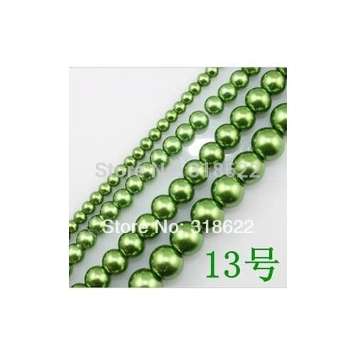 Wholesale! 4mm 6mm 8mm 10mm 12mm 14mm 16mm Color 13 Glass Pearl Loose Spacer Beads DIY Jewelry Findings Free shipping