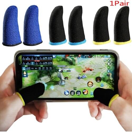 1 Pair Touch Screen Thumbs Finger Sleeve for PUBG Phone Gaming Mobile Game Sweat-proof Fingers Gloves