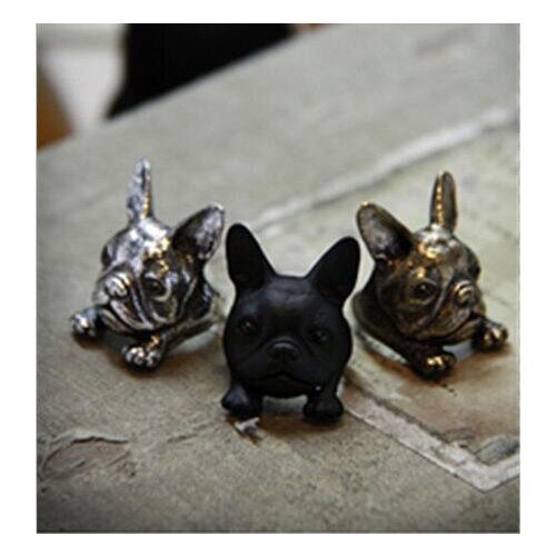 Drop shipping-3D Retro Big Head French Bulldog Ring
