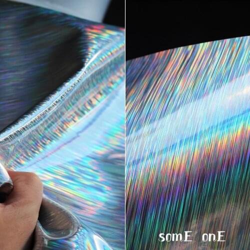 Iridescent brushed Leather Fabric Silver Waterproof DIY Bag Stage Clothes Dress Artificial Leather Designer Fabric 50*130cm