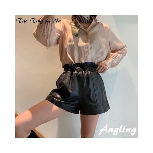 Top brand Fashion 2020 New Genuine Real Sheep Leather Shorts G9 high quality