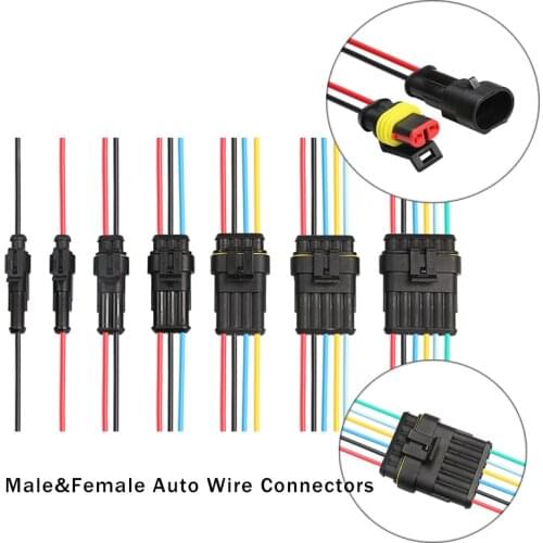 1P/2P/3P/4P/5P/6P Pin Male & Female Waterproof Electrical Connector Plug with Cable Auto Wire Terminals Connector