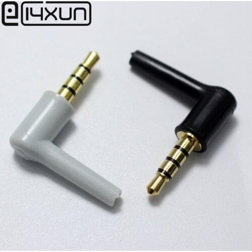 4Pcs 3.5mm Jack 4 Pole 3.5 Male 90 Right Angle L-shaped Stereo Headphone Plug DIY Repair Earphone Jack Audio Soldering Connector