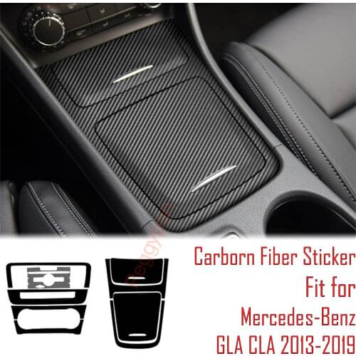 Car-Styling New 3D Carbon Fiber Car Interior Center Console Color Change Molding Sticker Decals For Mercedes Benz CLA200 GLA220