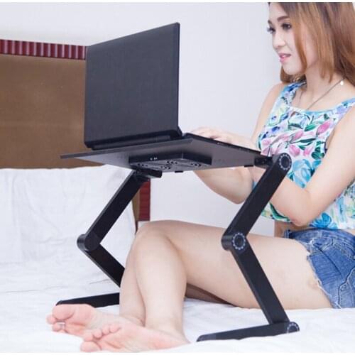 Laptop Desk Dormitory Folding Desk Lazy Office Bed Desk Computer Riser Cooler Table Folding Holder XHC88