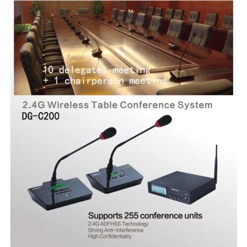 Takstar DG-C200 11 persons Table Conference Microphone System 2.4G Digital Wireless Conference System 10 delegates 1 chairperson