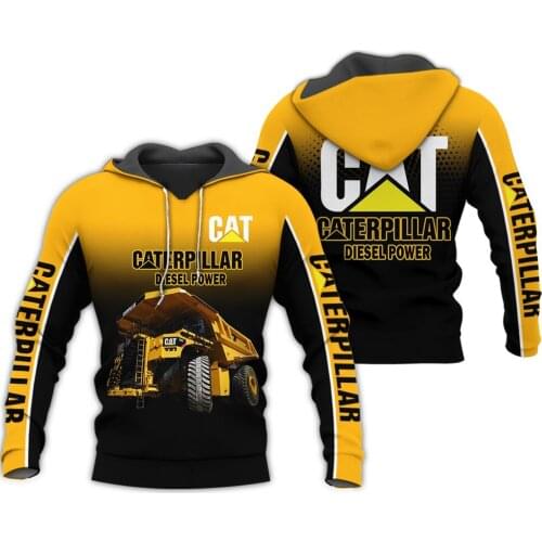 Yellow CAT 3D All Over Printed Hoodies Mens Fashion Harajuku Zipper Hoodies Unisex Casual Jacket HD0048