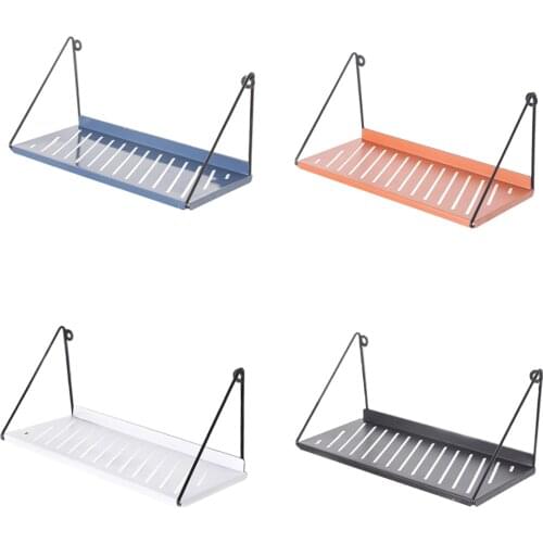 Vintage Metal Storage Shelf Iron Wall Mounted Shelf Flower Vase Holder Home Storage Display Rack for Book Gift Pot Photo Display