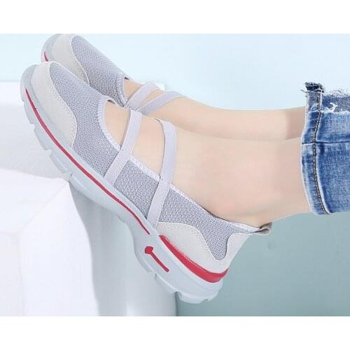 2020 Autumn Women Flats Ladies Flat Sneakers Shoes Women Breathable Mesh Sneakers Shoes Slip On Loafers Shoes