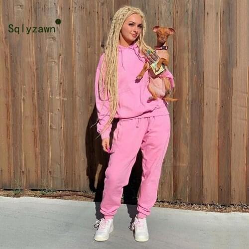 2020 Neon Green Solid Fleece Tracksuit Women Set Casual Outfit Two Pieces Set Pants Suit Long Sleeve Clothing Streetwear Femme