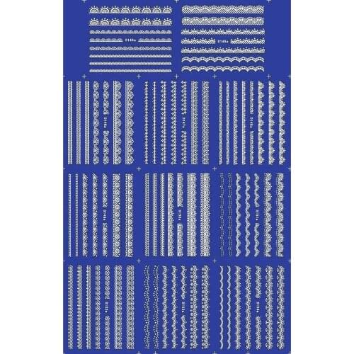 11 PACKS / LOT NAIL TATTOOS STICKER WATER DECAL NAIL ART WHITE LACE D SERIAL D144-154W