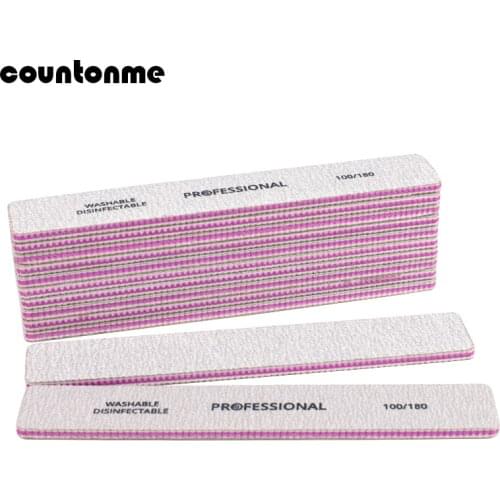 25Pcs Sanding Nail File 80/80 Strong Sandpaper Stick Nail Buffer Block Washable Double Sided Files Emery Board Manicure Tools