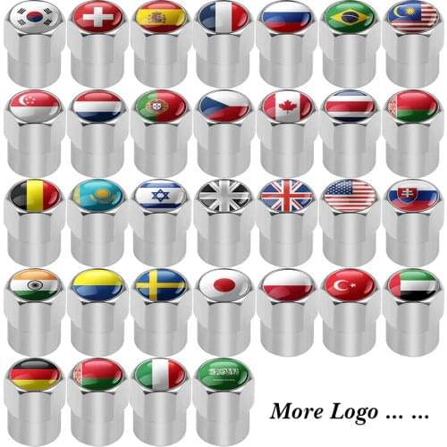 4pcs Car styling National flag Aluminum alloy Car Wheel Tires Valves Tyre Stem Air Caps Airtight Cover car accessories 5 colours