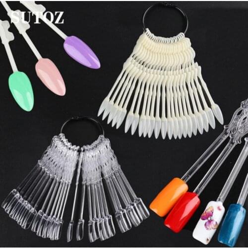 Nail Art Display False Nail Tips Oval Flake Black Clear White Jelly Plastic Manicure Tool For Nail Art Plastic Sticker Tools
