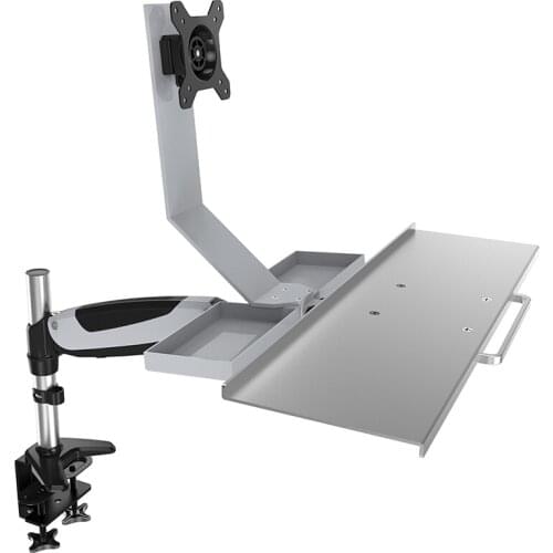 DL-JF07 Ergonomic aluminum grommet table clamp full motion 13-27" screen lcd tv stand monitor desktop support bracket rotate
