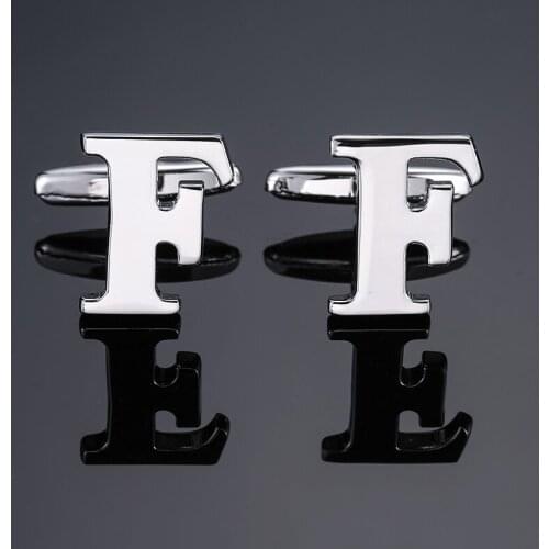 DY new High grade brand Brass material Silvery letter F Cufflinks Mens French shirt Cufflinks free shipping