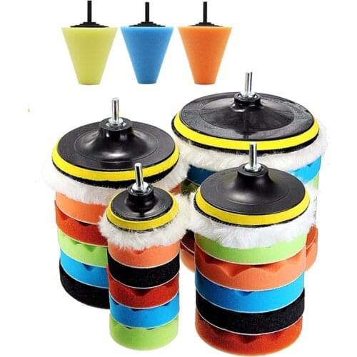 3 5 6 7 inch Sponge Car Polisher Waxing Pads Buffing Kit for Boat Car Polish Buffer Drill Wheel Polishing Removes Scratches
