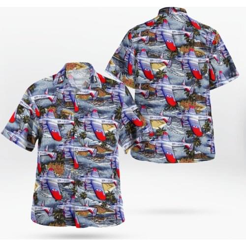 Cool Plane 3D Print Beach Hawaiian 2021 Summer Shirt Short Sleeve Shirt Streetwear Oversized 5XL Camisa Social Chemise Homme F12