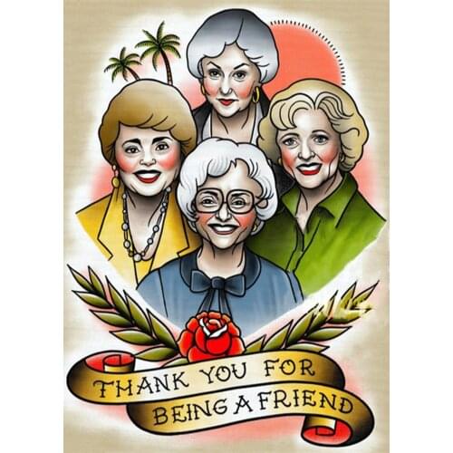 "THANK YOU FOR BEING A FRIEND" Tattoo Design Manuscript Painting Wall Art Retro Kraft Poster Wall Sticker Barber Shop Home Decor