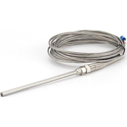 K-type thermocouple stainless steel probe thermocouple 100mm 1m 2m 3m 4m cable length, thermocouple 0 ~ 400C temperature sensor