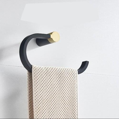Nordic style Towel rack Made of pure copper Creative simple wall hanging toilet Shower Room bathroom