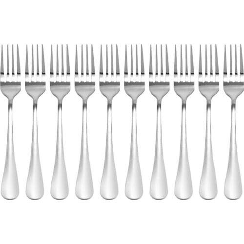 10 PCS Fork Table Stainless Steel Steak Fork Forks Cutlery Dinner Table, Fruit Salad, Steak-18.5cm Total Length