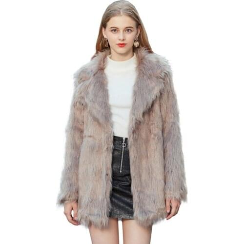 ZADORIN 2020 Winter Coat Women Elegant Faux Fur Coat Fashion Hairy Turn Down Collar Long Fur Jacket Women Slim Coats Streetwear