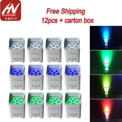 12pcs RGBWA UV LED Par DJ uplighting Wireless DMX Battery Operate 6*18w Par Lights Disco Lights Party Stage Club Up Lighting