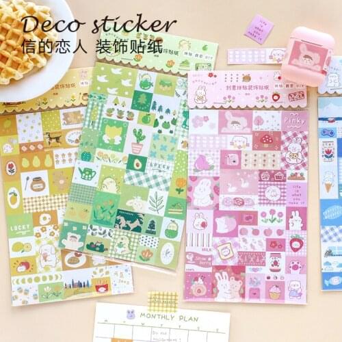 16packs/LOT dream girl share series Creative decoration DIY masking washi paper stickers