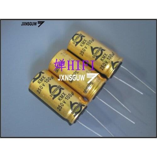 20PCS Original SAMYOUNG KMX 250V100UF 16X31MM Golden shell Aluminum electrolytic capacitors 100uF/250v 105 degrees 100UF 250V