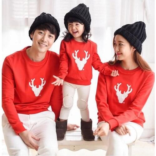 Christmas Family Matching Clothing Red /White T shirts Mother Father Daughter Son Clothes Family Look for Christmas Party