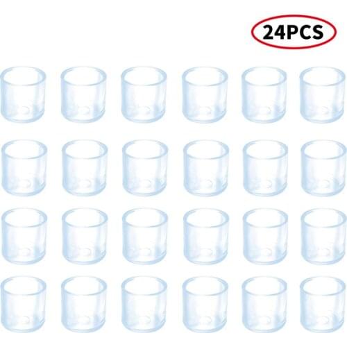 24 Rubber Feet Cups Anti Slip Furniture Foot Plugs Table Chair Leg End Caps Protectors Anti Vibration Legs Tips Covers Hardware