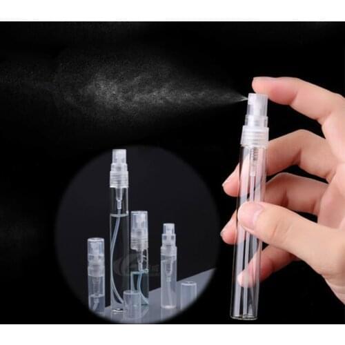 5pcs Transparent Spray Glass Empty Cosmetics Bottle Portable Mini Perfume Bottle Sample Test Tube Bottle Refillable Container