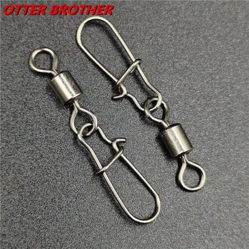 20/50PCS 1#-14# Carp Fishing Accessories Connector Pin Bearing Rolling Swivel Stainless Steel Snap Fishhook Lure Swivels Tackle