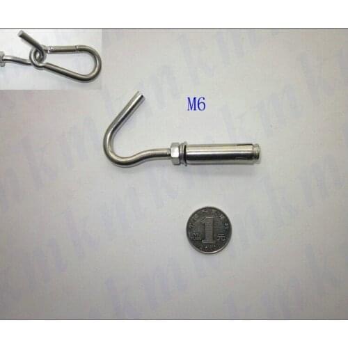10PCS/LOT Standard Grade 8.8 Stainless Steel 304 10PCS M6 Expansion Anchor Bolt With Hook