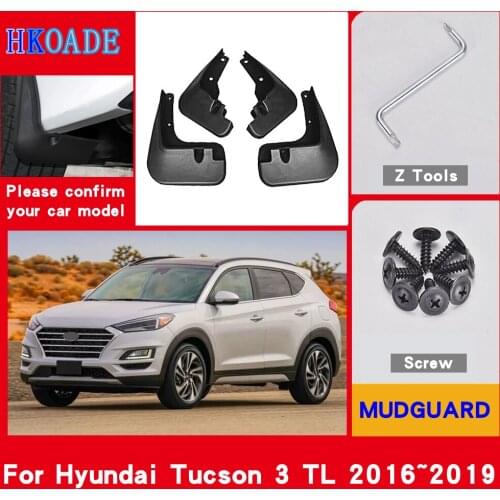 Car Fender Mud Flaps For Hyundai Tucson 3 TL 2016~2019 Mudguards Splash Guards Fender Mudflaps Car Fender Accessories