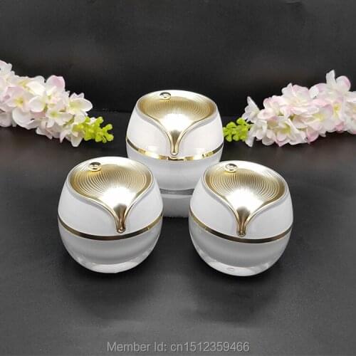 15G 30G 50G White Acrylic Jar, Cosmetic Cream Skin Care Essence Lotion Packing Container, Empty Acrylic Cream Jar, 12pcs/lot