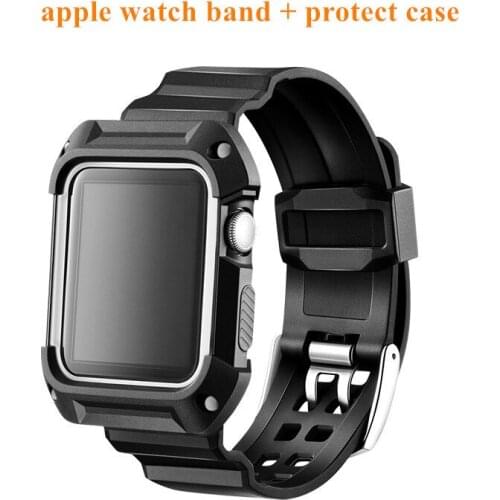 Case+Silicone Strap for Apple Watch band 44 mm 40mm iWatch band 42mm/38mm Bracelet Smart watch 5 4 3 2 1 series Replacement