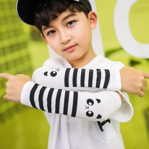 Childrens Tattoo Ice Sleeves Sunscreen Gloves Girl and Boys Summer Thin Mitts Arms Baby Kids Cartoon Printing Ice Silk Sleeve