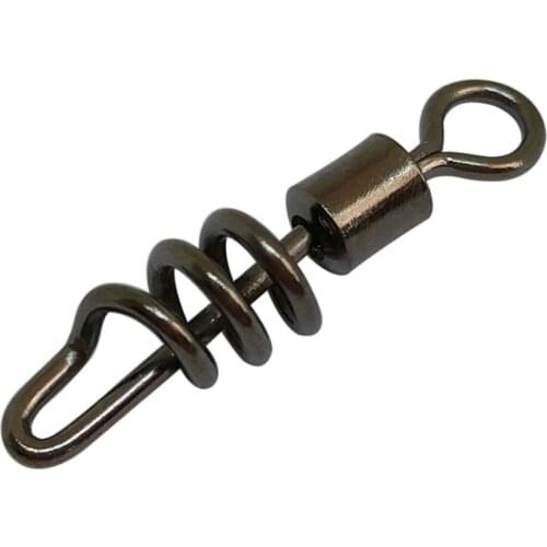 F2016 100pcs/lot Barrel Swivel Rolling Swivel With Screwed Snap Fishing Tackle Fishing Swivel Fishing Accessory