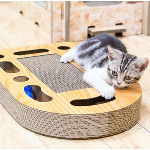 Cat Track Toy The Bell Sounds Corrugated Paper Grinding Claw Turntable Rest And Entertainment Multifunctional Cat Scratch Board