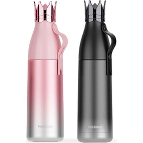 Crown Portable Stainless Steel thermos cup Vacuum Flask Outdoor Water Bottle Camping Sports Bottle Car Water cup Insulation Pot